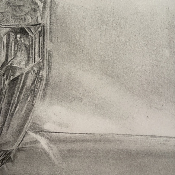 Still Life Art Crystal Waterford Glass Original Drawing Signed 7x11” - Picture 11 of 16